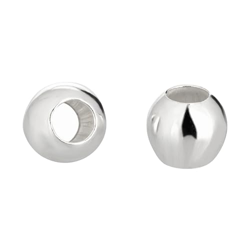 Runde nahtlose Perlen aus 925er-Sterlingsilber, 3 mm (1 mm Loch), 100 Stück, Silber, einfarbig, DIY-Schmuckherstellung, Bastelperlen von Rashbel
