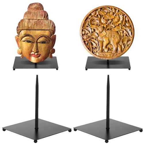 RattanView Schwarzer Metallsockel für Skulpturen, Maskenständer, afrikanische Masken, Puppenständer, Skulpturenständer RattanView Schwarzer Metallsockel für Skulpturen, Maskenständer, afrikanische Masken, Puppenständer, Skulpturenständer von RattanView