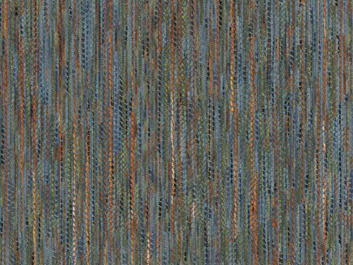 Landhaus Möbelstoff Garmisch Farbe 35 (blau, hellblau) - modernes Chenille-Flachgewebe (gemustert, gestreift, Fleckerlteppich-Optik) Polsterstoff, Stoff, Bezugsstoff, Eckbank, Couch, Sessel, Hussen, Kissen von RaumTraum