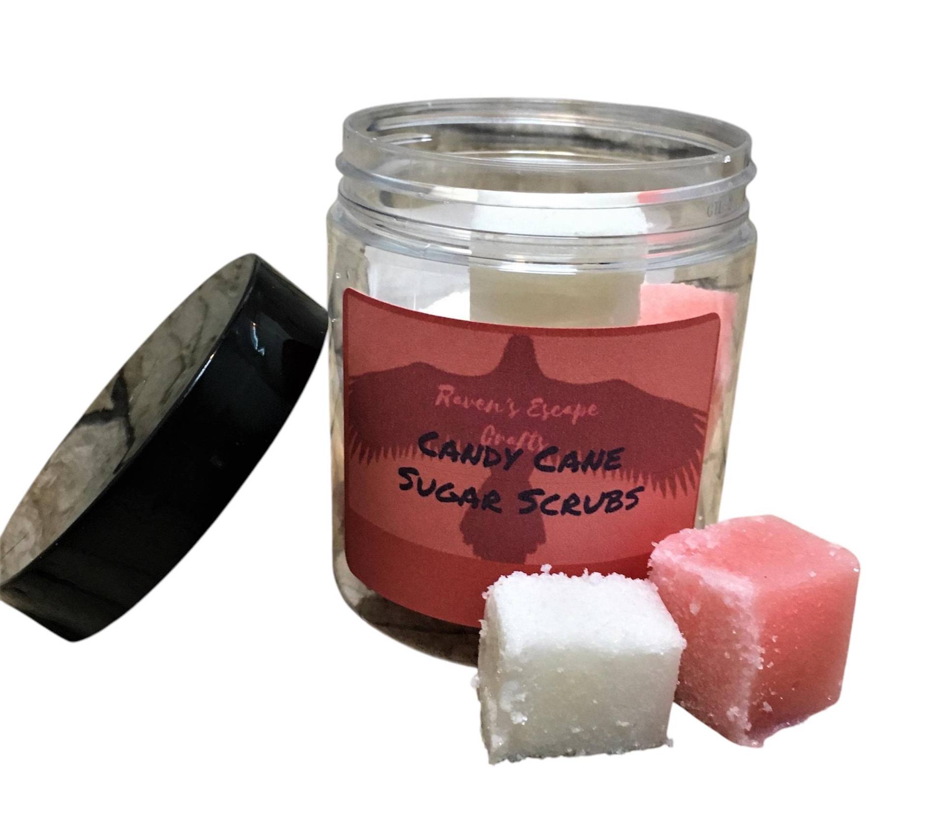 Pfefferminz Candy Cane Sugar Scrub Cubes, Urlaub Hautpflege, Peeling Körperpeeling, Handgemachte Pfefferminze Peeling, Winter Self Care von RavensEscape