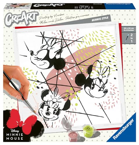 Ravensburger Malen nach Zahlen quadratisch Disney Mouse Mickey Ravensburger CreArt-Malen nach Zahlen 20127 – Minnie Style – ab 12 Jahren von Ravensburger Malen nach Zahlen