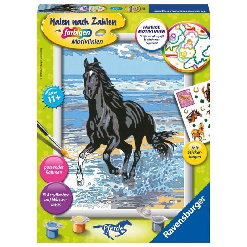 Mal-Set Malen Nach Zahlen Pferde – Pferd Am Strand Mit Sticker von Ravensburger Verlag