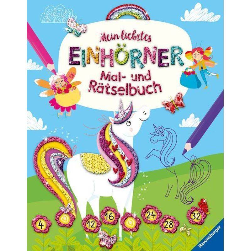 Mein Liebstes Einhörner-Mal- Und Rätselbuch Ab 6 Jahren, Kartoniert (TB) von Ravensburger Verlag