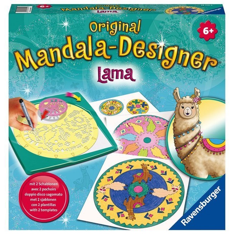 Ravensburger Mandala Designer Lama 28519, Zeichnen Lernen Für Kinder Ab 6 Jahren, Kreatives Zeichnen Mit Mandala-Schablonen Für Farbenfrohe Mandalas von Ravensburger Verlag
