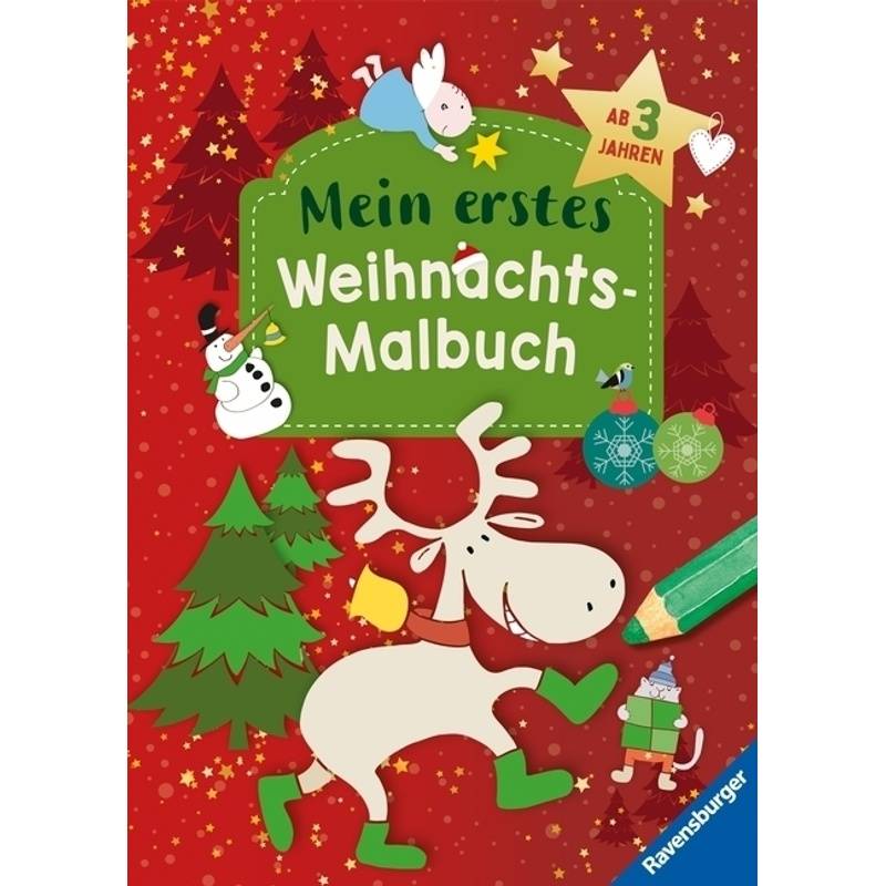 Ravensburger Weihnachtsmalbuch - 48 Ausmalbilder Für Kinder Ab 3 Jahren - Mit Gestalteter Widmung, Kartoniert (TB) von Ravensburger Verlag