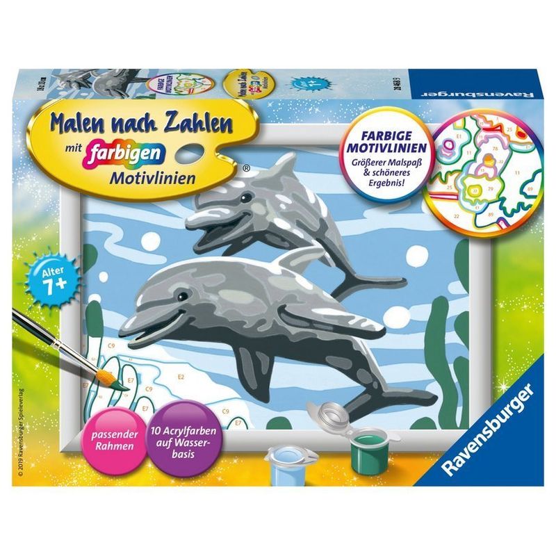 Ravensburger Malen Nach Zahlen 28468 - Freundliche Delfine - Kinder Ab 7 Jahren von Ravensburger Verlag Malen nach Zahlen
