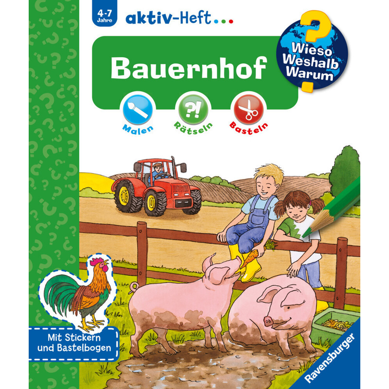 Wieso? Weshalb? Warum? Aktiv-Heft: Bauernhof, Kartoniert (TB) von Ravensburger Verlag
