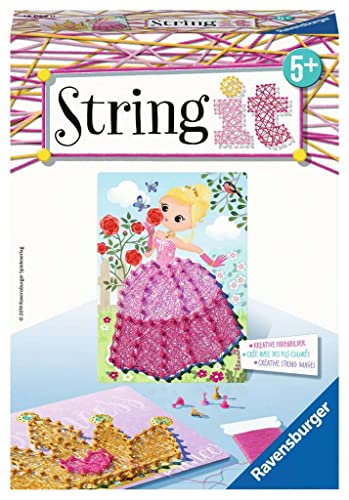 Ravensburger 18066 String it Mini Pink Princess – Kreative Fadenbilder mit romantischer Prinzessin und Krone, für Kinder ab 5 Jahren von Ravensburger