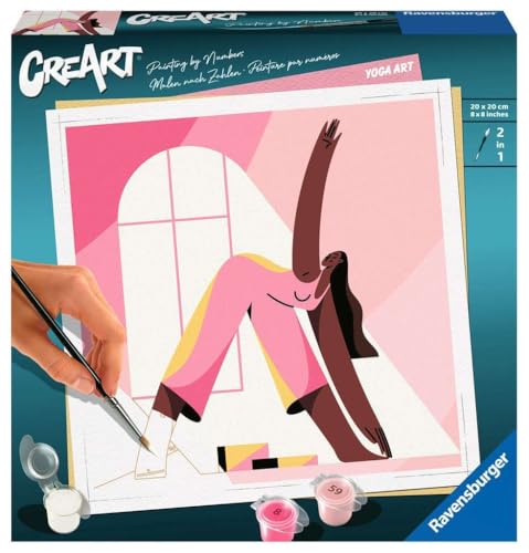 Ravensburger CreArt 23668 - Yoga Kunst - Malen nach Zahlen Erwachsene, DIY Malset mit Pinsel und Acrylfarben, Geschenk für Frauen und Männer, Malen für Erwachsene von Ravensburger