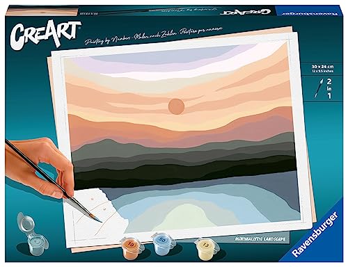 Ravensburger CreArt 23515 - Minimalistische Landschaft - Malen nach Zahlen Erwachsene, DIY Malset mit Pinsel und Acrylfarben, Geschenk für Frauen und Männer, Malen für Erwachsene von Ravensburger