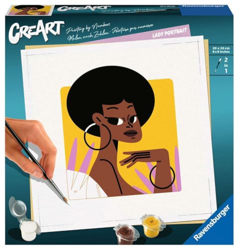 Ravensburger CreArt 23669 - Damenportrait - Malen nach Zahlen Erwachsene, DIY Malset mit Pinsel und Acrylfarben, Geschenk für Frauen und Männer, Malen für Erwachsene von Ravensburger