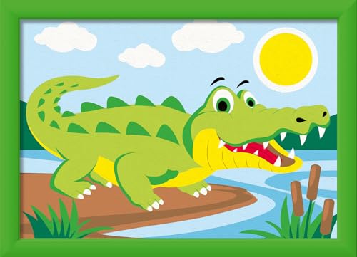 Ravensburger CreArt 23953 - Krokodil an Land - Malen nach Zahlen für Kinder ab 7 Jahre, Malset mit Rahmen, Pinsel und Acrylfarben, Geschenk für Mädchen und Jungen Ravensburger CreArt 23953 - Krokodil an Land - Malen nach Zahlen für Kinder ab 7 Jahre, Malset mit Rahmen, Pinsel und Acrylfarben, Geschenk für Mädchen und Jungen von Ravensburger