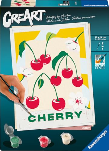 Ravensburger CreArt 25514 - Kirschen - Malen nach Zahlen Erwachsene, DIY Malset mit Pinsel und Acrylfarben, Geschenk für Frauen und Männer, Malen für Erwachsene Ravensburger CreArt 25514 - Kirschen - Malen nach Zahlen Erwachsene, DIY Malset mit Pinsel und Acrylfarben, Geschenk für Frauen und Männer, Malen für Erwachsene von Ravensburger