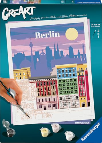 Ravensburger CreArt 25521 - Farbenfrohes Berlin - Malen nach Zahlen Erwachsene, DIY Malset mit Pinsel und Acrylfarben, Geschenk für Frauen und Männer, Malen für Erwachsene von Ravensburger