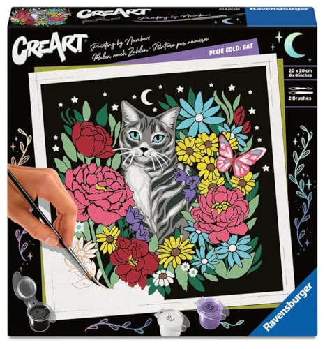 Ravensburger CreArt 25855 - Pixie Cold: Katze - Malen nach Zahlen Erwachsene, DIY Malset mit Pinsel und Acrylfarben, Geschenk für Frauen und Männer, Malen für Erwachsene Ravensburger CreArt 25855 - Pixie Cold: Katze - Malen nach Zahlen Erwachsene, DIY Malset mit Pinsel und Acrylfarben, Geschenk für Frauen und Männer, Malen für Erwachsene von Ravensburger