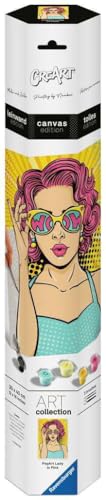Ravensburger CreArt 25857 - Lady in Pink (Popart) - Malen nach Zahlen Erwachsene, DIY Malset mit Pinsel und Acrylfarben, Geschenk für Frauen und Männer, Malen auf Leinwand von Ravensburger