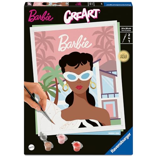 Ravensburger CreArt 25896 - Barbie 1959 - Malen nach Zahlen Erwachsene, DIY Malset mit Pinsel und Acrylfarben, Geschenk für Frauen und Männer, Malen für Erwachsene von Ravensburger