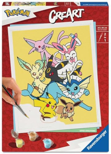 Ravensburger CreArt 25897 - Eevee Evolutions - Malen nach Zahlen Erwachsene, DIY Malset mit Pinsel und Acrylfarben, Geschenk für Frauen und Männer, Malen für Erwachsene Ravensburger CreArt 25897 - Eevee Evolutions - Malen nach Zahlen Erwachsene, DIY Malset mit Pinsel und Acrylfarben, Geschenk für Frauen und Männer, Malen für Erwachsene von Ravensburger