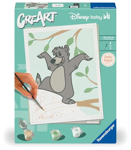 Ravensburger CreArt 25900 - Baloo - Disney Malen nach Zahlen Erwachsene, DIY Malset mit Pinsel und Acrylfarben, Geschenk für Schwangere oder zur Geburt, Malen für Erwachsene Ravensburger CreArt 25900 - Baloo - Disney Malen nach Zahlen Erwachsene, DIY Malset mit Pinsel und Acrylfarben, Geschenk für Schwangere oder zur Geburt, Malen für Erwachsene von Ravensburger