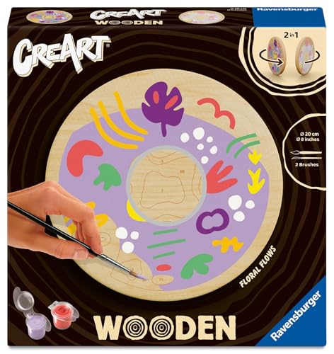 Ravensburger CreArt 25920 - Florale Ströme - Malen nach Zahlen auf Holz, DIY Malset mit Pinsel und Acrylfarben, Geschenk für Frauen und Männer, Malen für Erwachsene Ravensburger CreArt 25920 - Florale Ströme - Malen nach Zahlen auf Holz, DIY Malset mit Pinsel und Acrylfarben, Geschenk für Frauen und Männer, Malen für Erwachsene von Ravensburger
