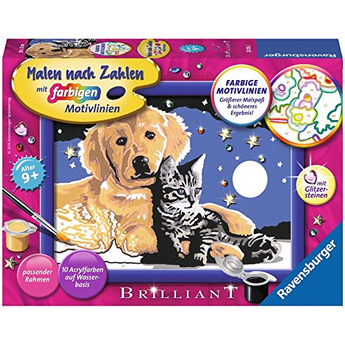 Ravensburger CreArt 28016 - Funkelnder Sternenhimmel - Malen nach Zahlen Hund und Katze für Kinder ab 9 Jahre, Ostergeschenke Kinder 9 Jahre, Kleines Geschenk zu Ostern Ravensburger CreArt 28016 - Funkelnder Sternenhimmel - Malen nach Zahlen Hund und Katze für Kinder ab 9 Jahre, Ostergeschenke Kinder 9 Jahre, Kleines Geschenk zu Ostern von Ravensburger