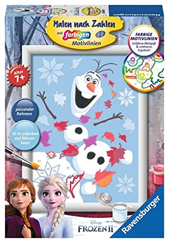 Ravensburger CreArt 28484 - Fröhlicher Olaf - Malen nach Zahlen Disney Frozen für Kinder ab 7 Jahre, Ostergeschenke Kinder 7 Jahre, Kleines Geschenk zu Ostern von Ravensburger