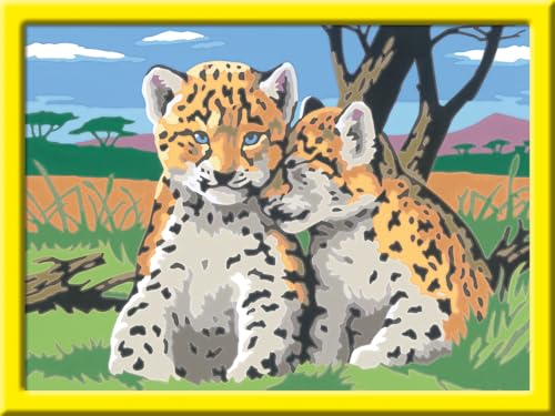Ravensburger CreArt 28486 - Kleine Leoparden - Malen nach Zahlen für Kinder ab 9 Jahre, Malset mit Rahmen, Pinsel und Acrylfarben, Geschenk für Mädchen und Jungen Ravensburger CreArt 28486 - Kleine Leoparden - Malen nach Zahlen für Kinder ab 9 Jahre, Malset mit Rahmen, Pinsel und Acrylfarben, Geschenk für Mädchen und Jungen von Ravensburger