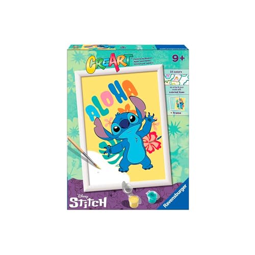 Ravensburger - CreArt D Serie: Stitch Disney, Malen nach Zahlen, enthält ein vorgedrucktes Brett, einen Pinsel, Farben und Zubehör, kreatives Spiel für Jungen und Mädchen 9+ Jahre von Ravensburger