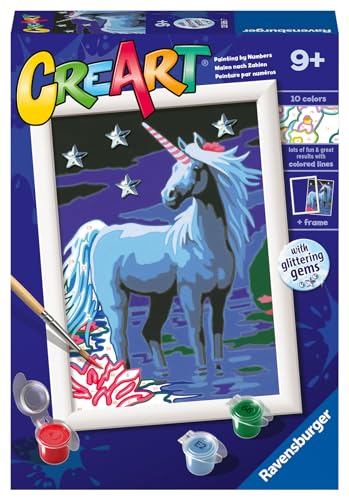 Ravensburger - CreArt E-Serie Classic : Magisches Einhorn, Malset nach Zahlen, enthält ein vorgedrucktes Brett, einen Pinsel, Farben und Zubehör, kreatives Spiel für Jungen und Mädchen 9+ Jahre Ravensburger - CreArt E-Serie Classic : Magisches Einhorn, Malset nach Zahlen, enthält ein vorgedrucktes Brett, einen Pinsel, Farben und Zubehör, kreatives Spiel für Jungen und Mädchen 9+ Jahre von Ravensburger