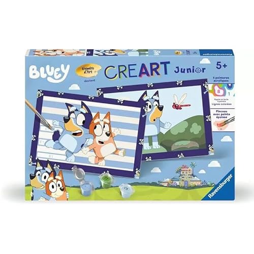 Ravensburger CreArt Junior – Kunstnummer – Bluey – Malen nach Zahlen – ab 5 Jahren – 25573 von Ravensburger