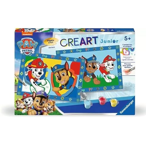 Ravensburger CreArt Junior - Kunstnummer - Paw Patrol - Malen nach Zahlen - ab 5 Jahren - 25778 von Ravensburger