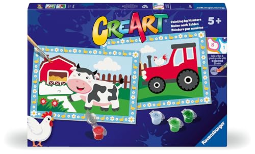 Ravensburger CreArt Junior-Serie: La Farma, Malen nach Zahlen, enthält zwei vorgedruckte Bretter, einen Pinsel, Farben, kreatives Set für Jungen und Mädchen ab 5 Jahren Ravensburger CreArt Junior-Serie: La Farma, Malen nach Zahlen, enthält zwei vorgedruckte Bretter, einen Pinsel, Farben, kreatives Set für Jungen und Mädchen ab 5 Jahren von Ravensburger