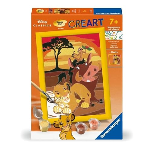 Ravensburger CreArt Kids 13 x 18 cm – Kunstnummer – Der König der Löwen – Disney – Malen nach Zahlen – ab 7 Jahren – 25723 von Ravensburger