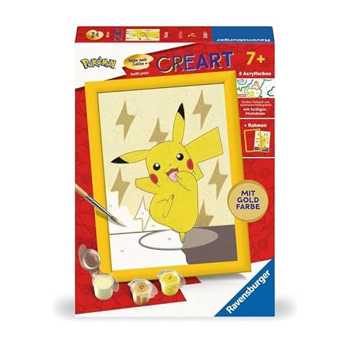 Ravensburger - CreArt Kids 13 x 18 cm – Kunstnummer – Pikachu – Malen nach Zahlen – ab 7 Jahren – 25756 von Ravensburger