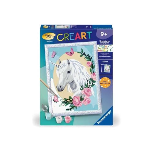 Ravensburger CreArt Kids 18x24cm - Kunstnummer - Einhorn Blumen - ab 9 Jahren - Malen nach Zahlen Set - mit Glitzereffekt - 25834 Ravensburger CreArt Kids 18x24cm - Kunstnummer - Einhorn Blumen - ab 9 Jahren - Malen nach Zahlen Set - mit Glitzereffekt - 25834 von Ravensburger