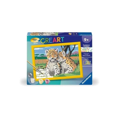 Ravensburger CreArt Kids 18x24cm - Kunstnummer - Kleine Leoparden - Malen nach Zahlen Set ab 9 Jahren - 25832 von Ravensburger