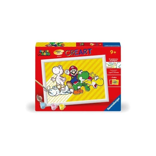 Ravensburger CreArt Kids 18x24cm - Kunstnummer - Super Mario - Malen nach Zahlen Set ab 7 Jahren - 25529 von Ravensburger