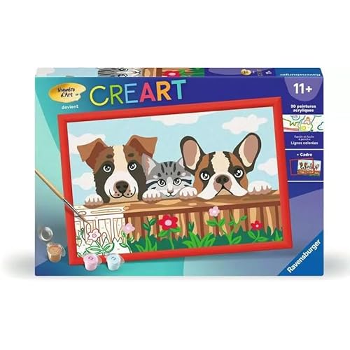 Ravensburger CreArt Kids 31 x 21 cm – Kunstnummer – Hunde und Katzen – Malset zum Malen nach Zahlen – ab 9 Jahren – 25908 Ravensburger CreArt Kids 31 x 21 cm – Kunstnummer – Hunde und Katzen – Malset zum Malen nach Zahlen – ab 9 Jahren – 25908 von Ravensburger