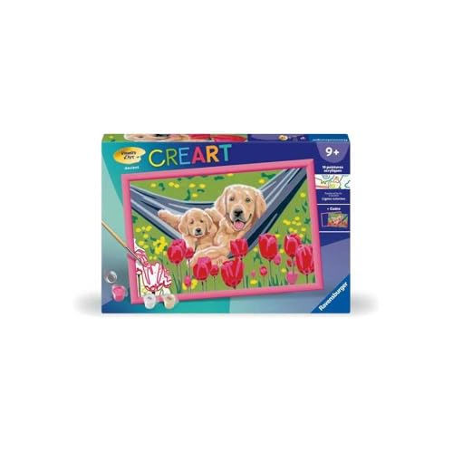 Ravensburger CreArt Kids 31 x 21 cm – Kunstnummer – Labrador und Tulpen – Malen nach Zahlen – ab 7 Jahren – 25852 von Ravensburger