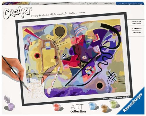 Ravensburger CreArt 23650 - Gelb, Rot, Blau (Wassily Kandinsky) - Malen nach Zahlen Erwachsene, DIY Malset mit Pinsel und Acrylfarben, Geschenk für Frauen und Männer von Ravensburger