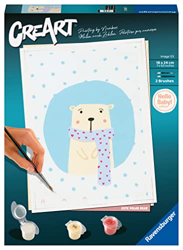 Ravensburger CreArt - Malen nach Zahlen 23652 - Hello Baby: Cute Polar Bear - ab 12 Jahren von Ravensburger