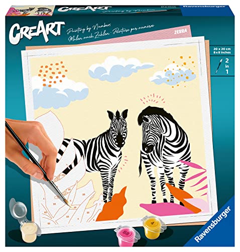 Ravensburger CreArt 23666 - Zebra - Malen nach Zahlen Erwachsene, DIY Malset mit Pinsel und Acrylfarben, Geschenk für Frauen und Männer, Malen für Erwachsene Ravensburger CreArt 23666 - Zebra - Malen nach Zahlen Erwachsene, DIY Malset mit Pinsel und Acrylfarben, Geschenk für Frauen und Männer, Malen für Erwachsene von Ravensburger