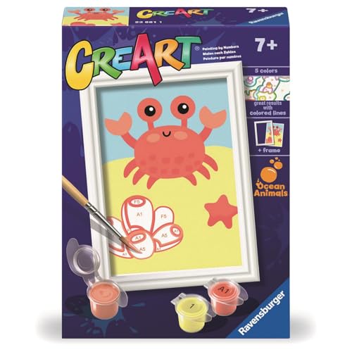 Ravensburger - CreArt Serie F: Krabbe, Malen nach Zahlen, Malset für Kinder, inklusive Rahmen, pädagogisches und kreatives Spiel, Geschenkidee für Kinder ab 7 Jahren, 12 x 8,50 cm Ravensburger - CreArt Serie F: Krabbe, Malen nach Zahlen, Malset für Kinder, inklusive Rahmen, pädagogisches und kreatives Spiel, Geschenkidee für Kinder ab 7 Jahren, 12 x 8,50 cm von Ravensburger