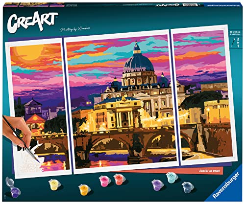 Ravensburger - CreArt Triptychon, Rom, Malen nach Zahlen, enthält 3 vorgedruckte Bretter, Pinsel, Farben und Zubehör, kreatives Spiel und Entspannung für Erwachsene ab 14 Jahren Ravensburger - CreArt Triptychon, Rom, Malen nach Zahlen, enthält 3 vorgedruckte Bretter, Pinsel, Farben und Zubehör, kreatives Spiel und Entspannung für Erwachsene ab 14 Jahren von Ravensburger