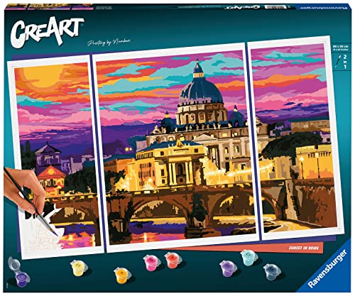 Ravensburger - CreArt Triptychon, Roma, Malen nach Zahlen, enthält 3 vorgedruckte Bretter, Pinsel, Farben und Zubehör, kreatives Spiel und Entspannung für Erwachsene ab 14 Jahren von Ravensburger