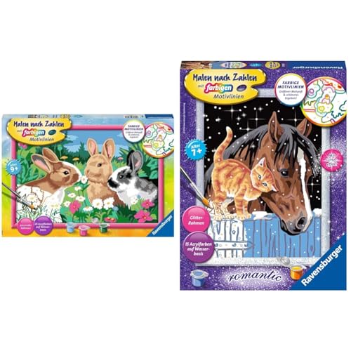 Ravensburger Malen Nach Zahlen - Putzige Häschen für Kinder Ab 9 Jahren & Fohlen Mit Kätzchen für Kinder Ab 7 Jahren Ravensburger Malen Nach Zahlen - Putzige Häschen für Kinder Ab 9 Jahren & Fohlen Mit Kätzchen für Kinder Ab 7 Jahren von Ravensburger