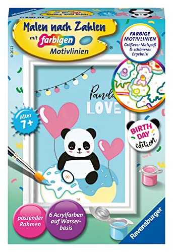 Ravensburger Malen nach Zahlen 20058 - Panda Love - Für Kinder ab 7 Jahren von Ravensburger Malen nach Zahlen