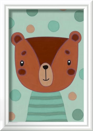 Ravensburger CreArt 20287 - Knuffiger Bär - Malen nach Zahlen für Kinder ab 7 Jahre, Malset mit Rahmen, Pinsel und Acrylfarben, Geschenk für Mädchen und Jungen von Ravensburger