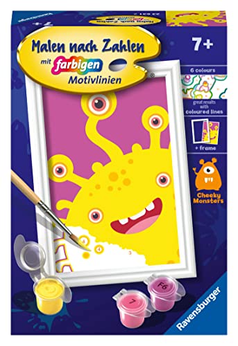 Ravensburger CreArt 23631 - Gelbes Monster - Malen nach Zahlen für Kinder ab 7 Jahre, Malset mit Rahmen, Pinsel und Acrylfarben, Geschenk für Mädchen und Jungen Ravensburger CreArt 23631 - Gelbes Monster - Malen nach Zahlen für Kinder ab 7 Jahre, Malset mit Rahmen, Pinsel und Acrylfarben, Geschenk für Mädchen und Jungen von Ravensburger
