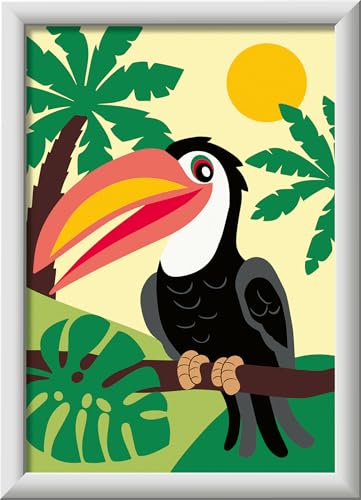 Ravensburger CreArt 23762 - Tukan im Dschungel - Malen nach Zahlen Vogel für Kinder ab 7 Jahre, Malset mit Rahmen, Pinsel und Acrylfarben, Geschenk für Mädchen und Jungen von Ravensburger